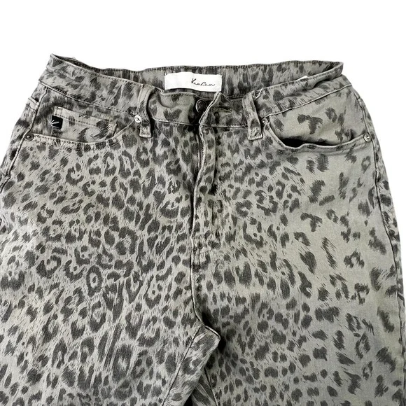 KanCan Womens Skinny Jeans Size 9 28 Gray Animal Print Raw Hem Ankle‎ Stretch - Picture 3 of 9